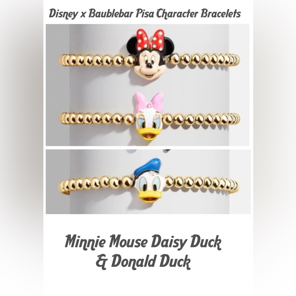 Minnie Donald Daisy Disney Baublebar Pisa Bracelets 3 total